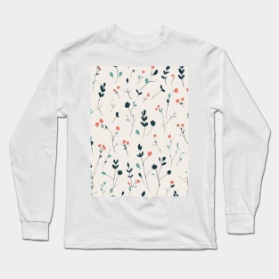 Floral Pattern Minimalistic: Delicate Petal Abstraction Long Sleeve T-Shirt